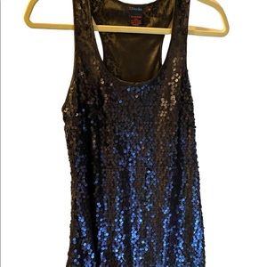 Black sequin tank top size medium fully sequin both sides